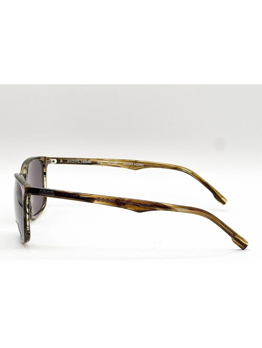 Izod IZ 784 Khaki Horn Rectangle Authentic Sunglasses 57-17-145